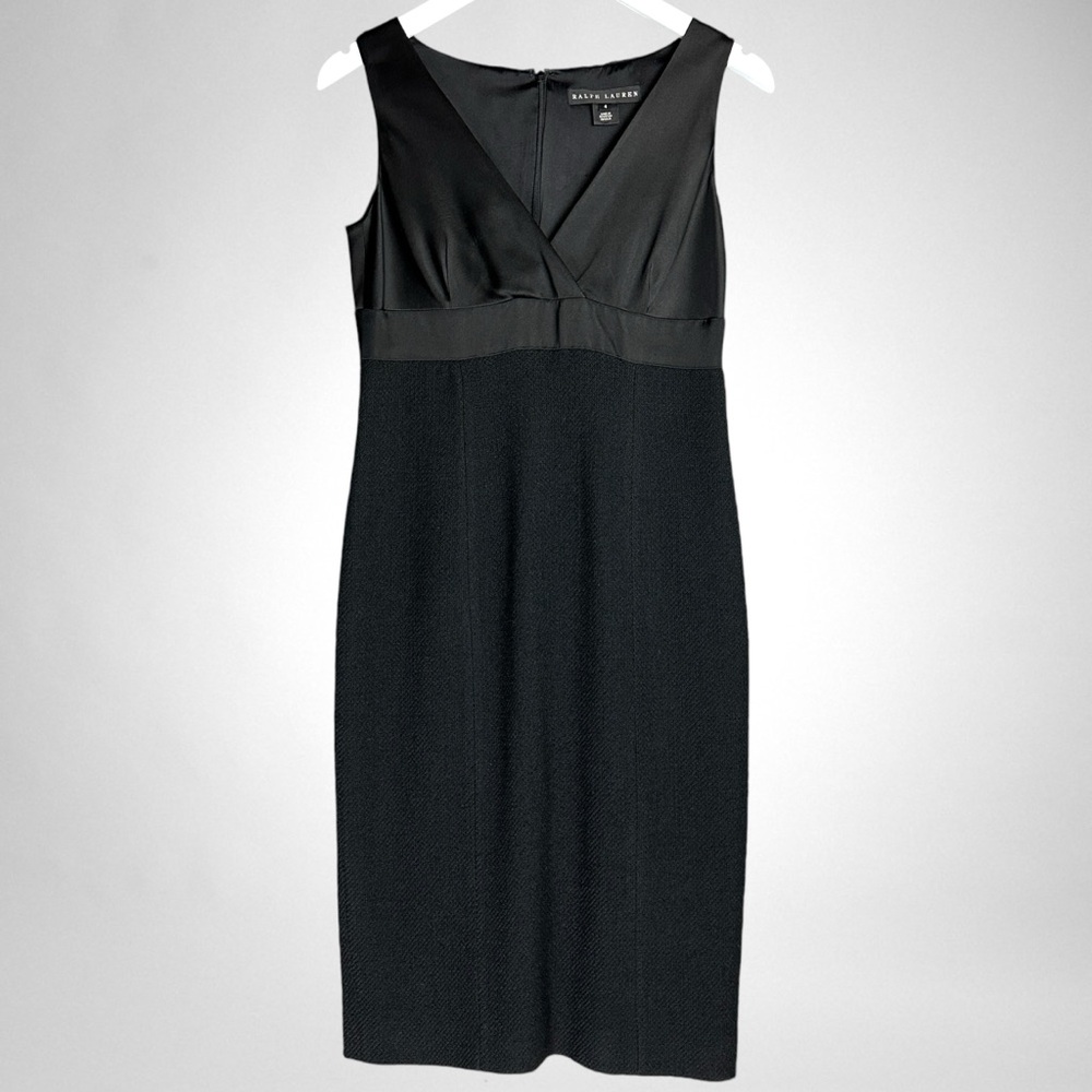 Ralph Lauren Black Label Satin Tweed Sheath Dress